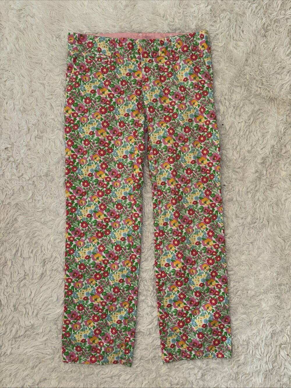 Lilly Pulitzer 100% Cotton Straight Leg Ankle Length Pants Size 0